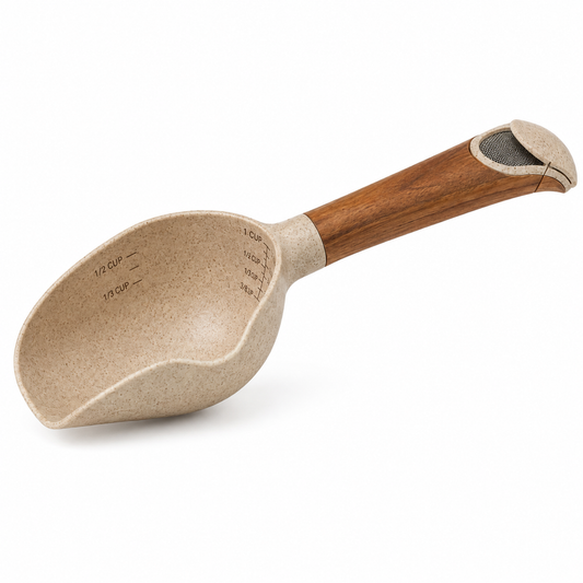 Yenzmam™ Natural-Fiber Measuring & Dispensing Scoop with Wood Handle*