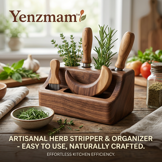 Yenzmam™ Wooden Herb Stripper & Organizer Set